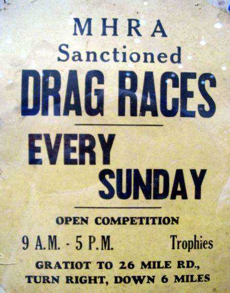 Motor City Dragway - Old Poster